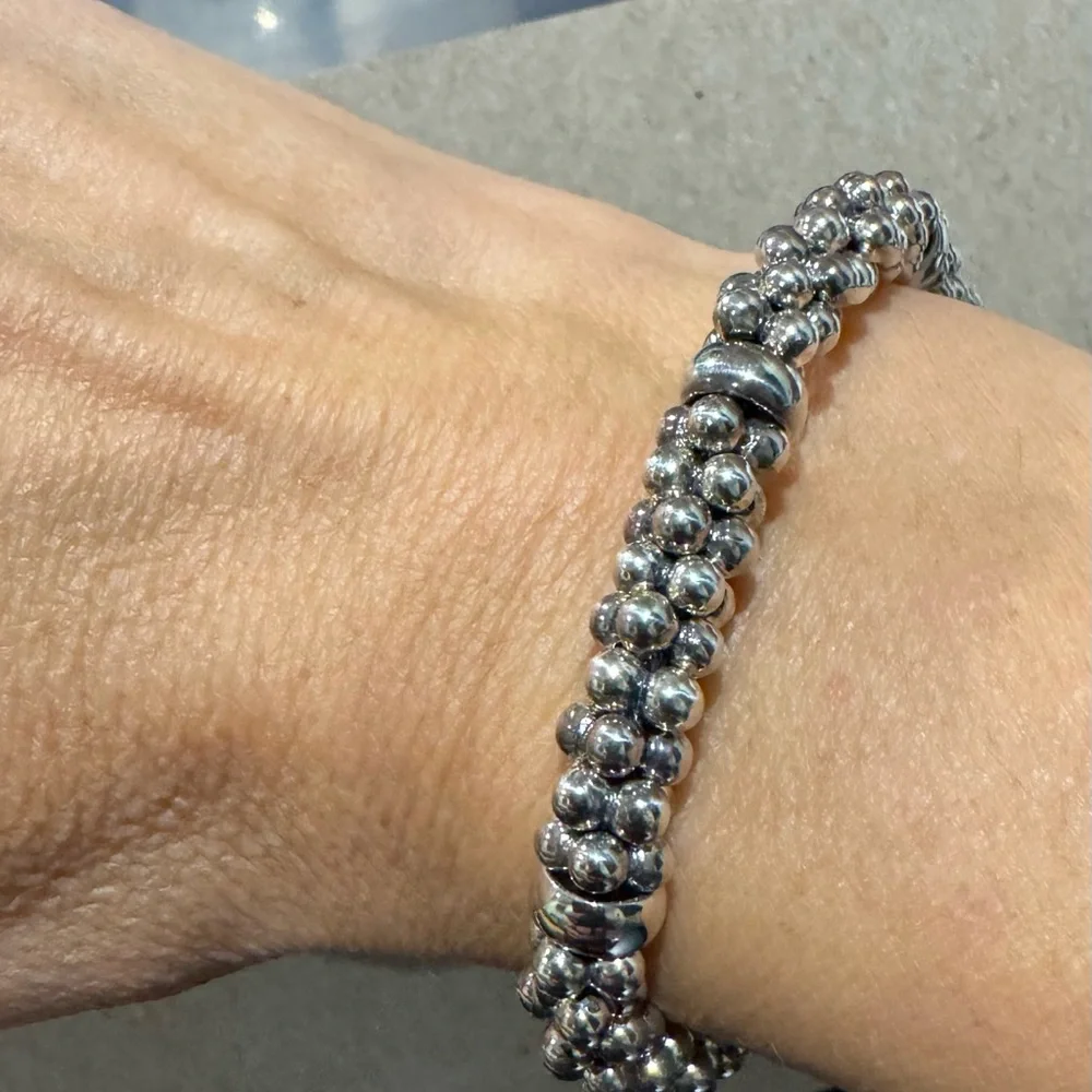 LAGOS Silver Caviar Bracelet with 4 bars - Picture 2 of 7